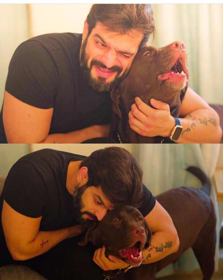 karan patel with his pet dog