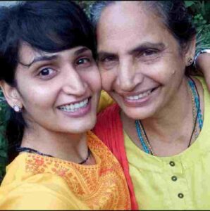Dimpal Bhal with her mother Mini Bhal
