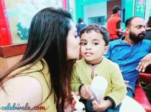 Remya Panicker with her nephew arush