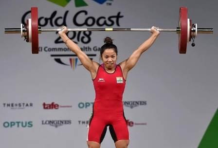 Mirabai Chanu weightlifting in commonwealth games