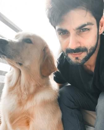 Karan Wahi with his pet dog Noah
