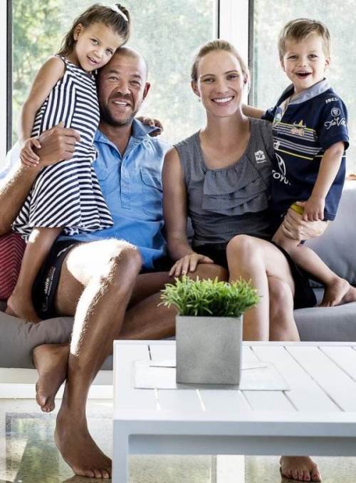 Andrew Symonds with his family