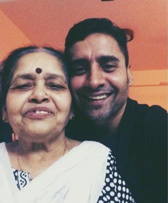 Chandan Roy Sanyal with his mother