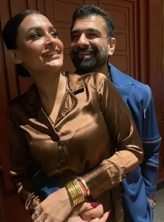 Eijaz Khan with his girlfriend Pavitra Punia